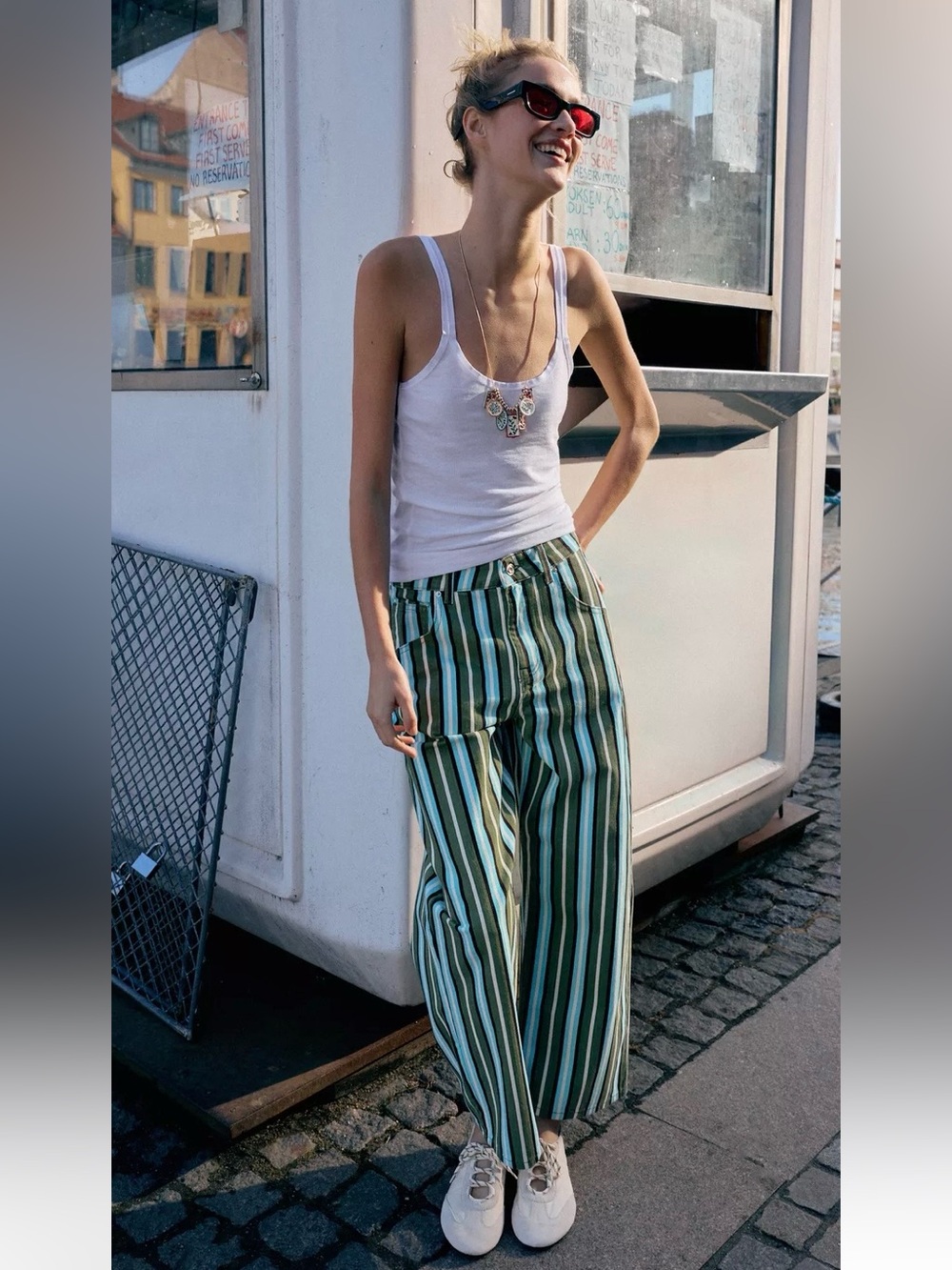 Zara Z1975 STRIPED BARREL JEANS - Picture 11 of 11